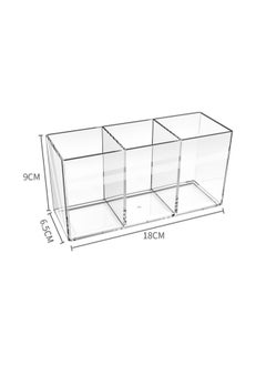 NIIMBOT Acrylic Pen Holder 3 Compartments,Clear Pencil Holder Organizer Makeup Brush Holder for Office Desk Accessories, Cosmetic Brush Storage Box, Dorm, Bathroom, Kitchen  - Image 2