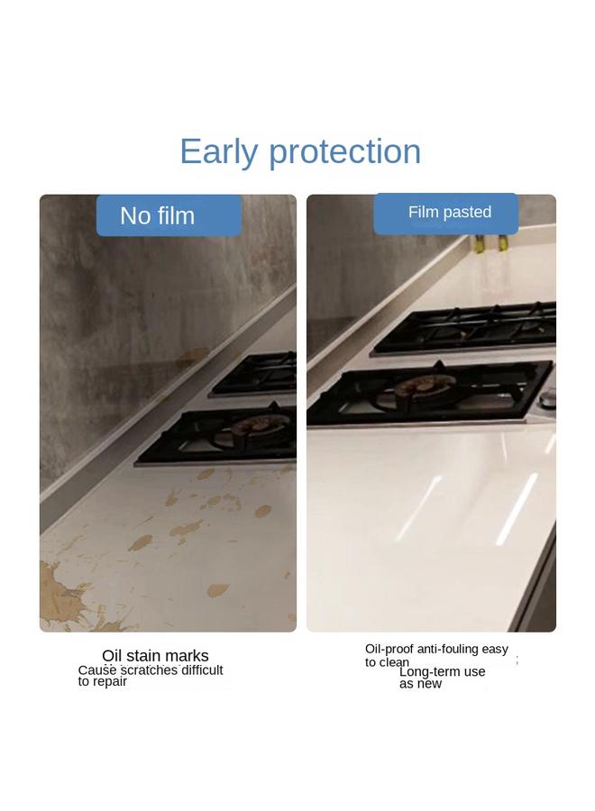 Bluejw Cooktop Film Kitchen Cabinet Glass Countertop Marble Quartz Stone Oil-proof Sticker High Temperature Table Transparent - Image 4