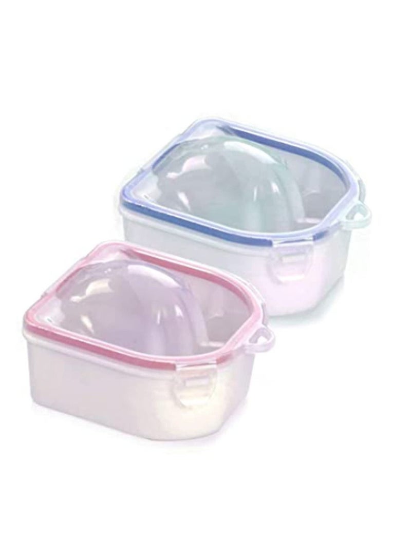NIBEMINENT Nail Soak Bowl Finger Hand Soaking Container Salon Polish Remover Bowl, Art Remove Wash Soaker Tray Manicure Spa Tool Care Tools and Accessories 2pcs - Image 1