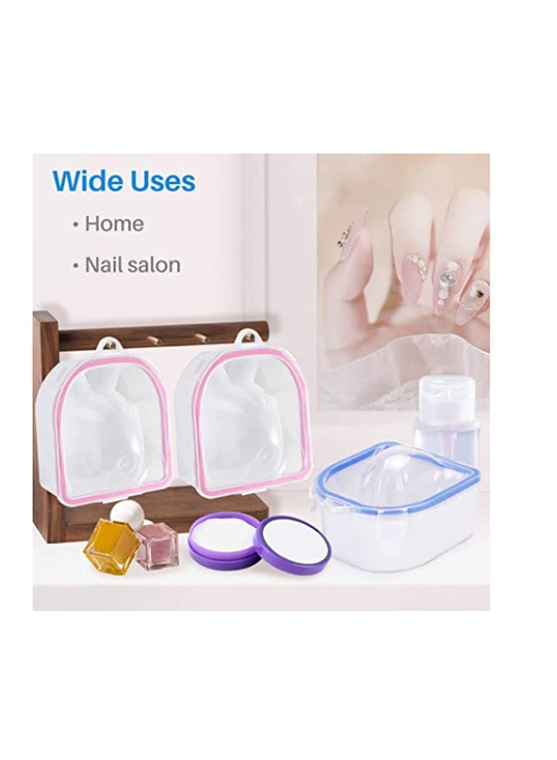 NIBEMINENT Nail Soak Bowl Finger Hand Soaking Container Salon Polish Remover Bowl, Art Remove Wash Soaker Tray Manicure Spa Tool Care Tools and Accessories 2pcs - Image 4