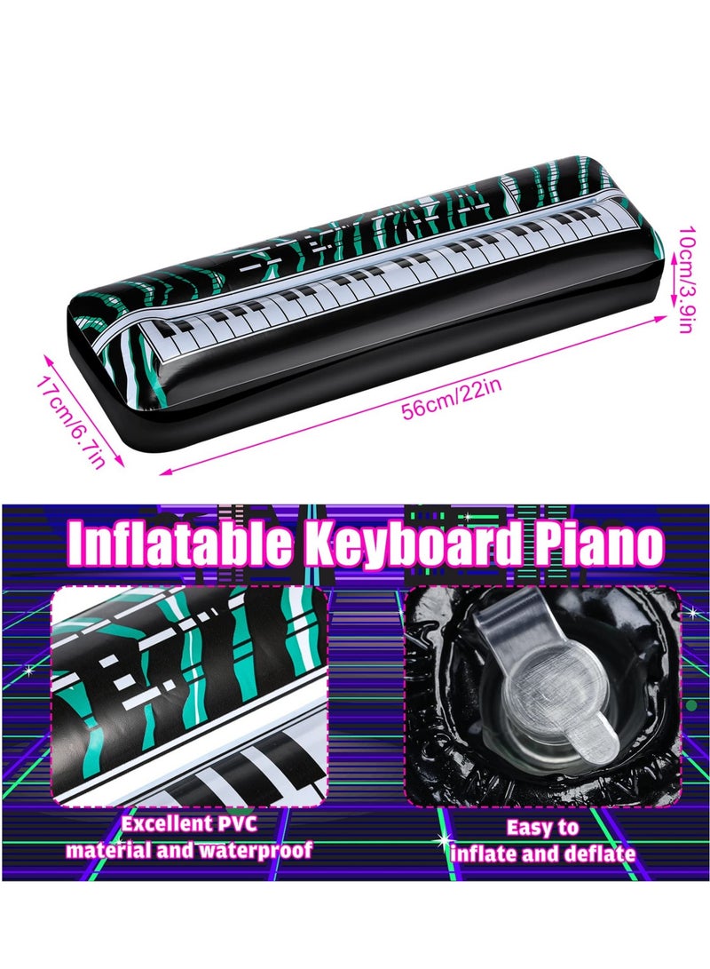 Excefore Inflatable Keyboard, Piano Rock Star Toys, Party Props, Electric Blow up Keyboard, Piano Rock and Roll Party Decorations for Kids, 80s 90s Themed Party Carnival Birthday Supplies(2PCS) - Image 3