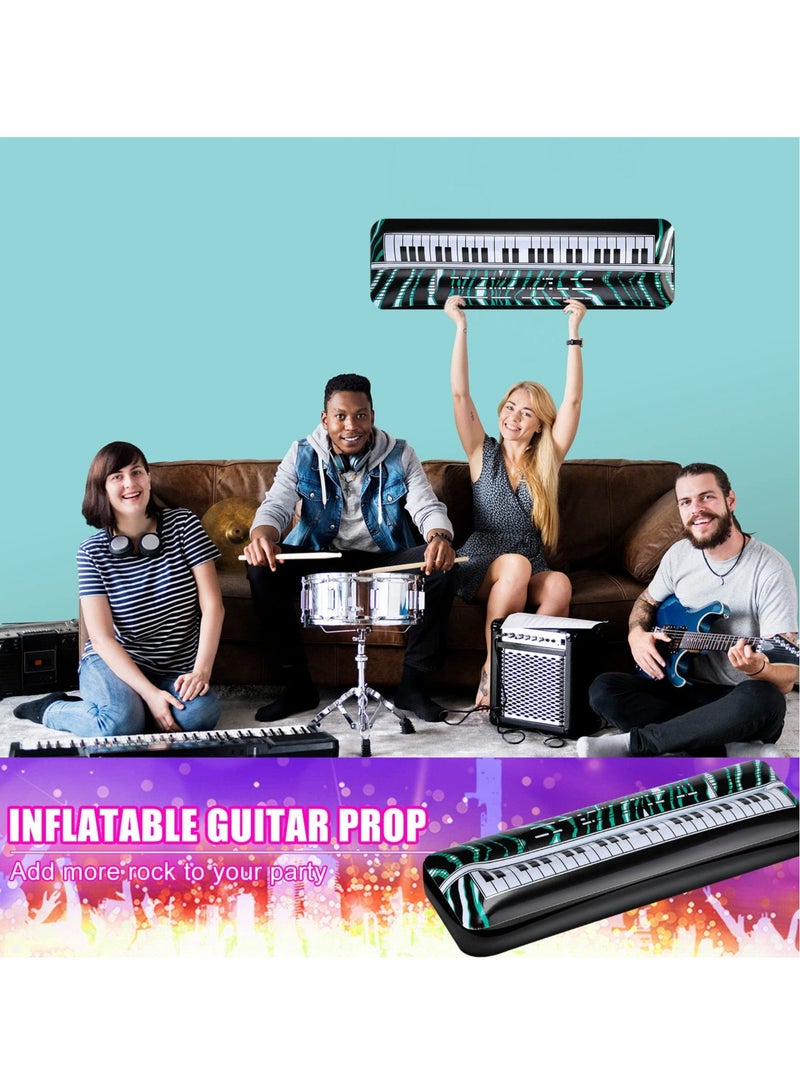 Excefore Inflatable Keyboard, Piano Rock Star Toys, Party Props, Electric Blow up Keyboard, Piano Rock and Roll Party Decorations for Kids, 80s 90s Themed Party Carnival Birthday Supplies(2PCS) - Image 4