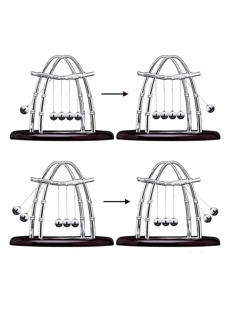 SOLARAE Newton's Balance Ball, Educational Science Balance Balls Newton's Cradle Pendulum Balls Stress Relief Toy Ornament for Home Office Desktop Decor Birthday Gift - Image 3