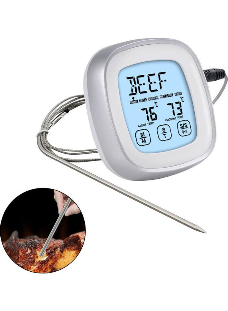 Digital Timer Contact Screen Waterproof Meat Food Thermometer White 19x3x9cm - Image 4