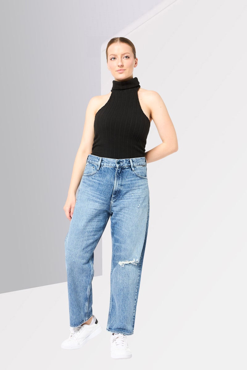 G-Star RAW جينز نسائي واسع بتصميم ممزق، أزرق - Image 2