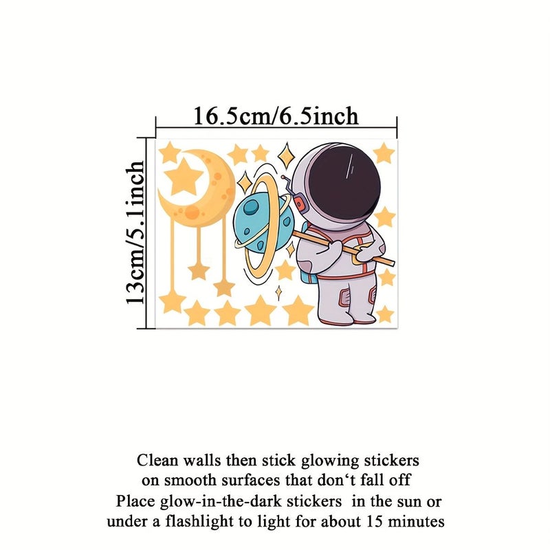 Green Light Glow In The Dark Astronaut Switch Sticker For Wall Decor - Image 3