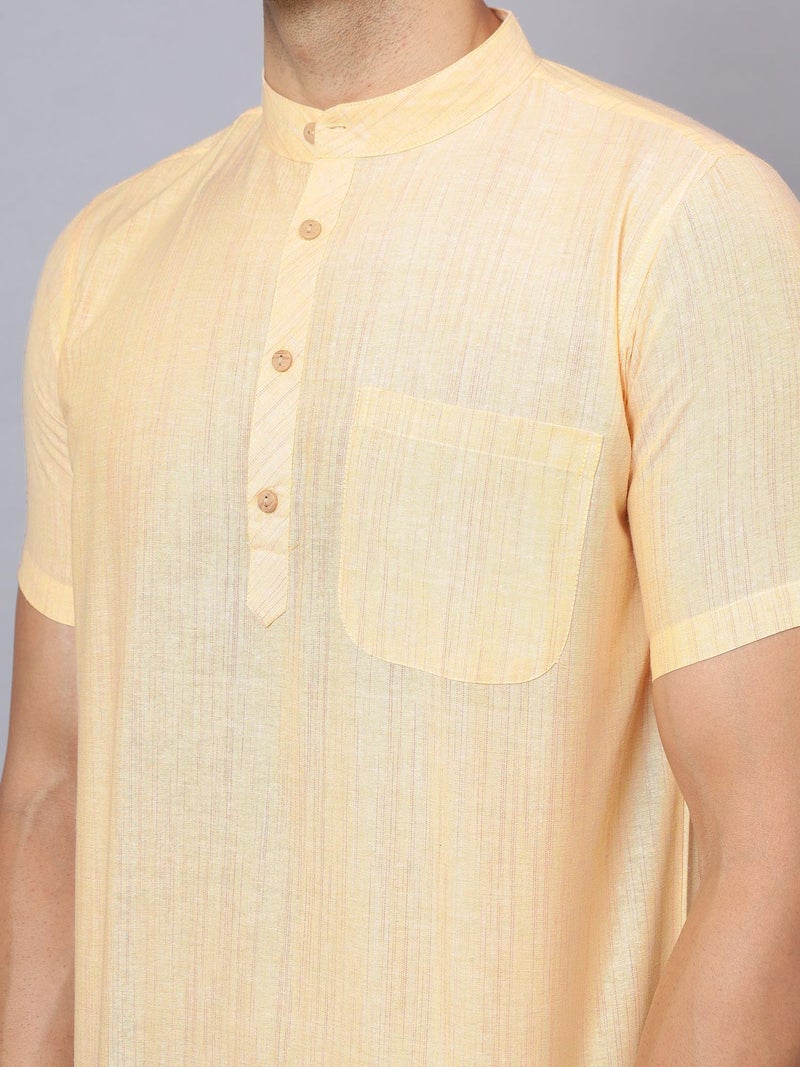 LATEST CHIKAN Men's Cotton Regular Casual Short Kurta Half Sleeves - SK-LJ-Y-40 - Image 3