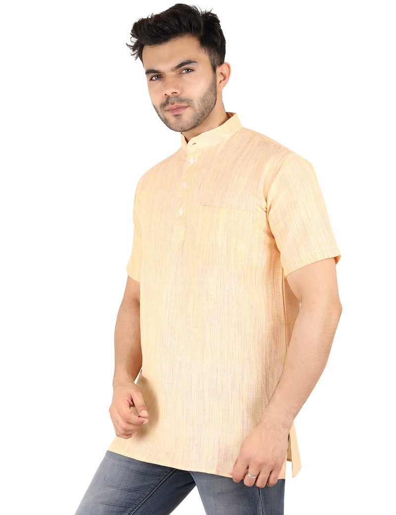 LATEST CHIKAN Men's Cotton Regular Casual Short Kurta Half Sleeves - SK-LJ-Y-40 - Image 2
