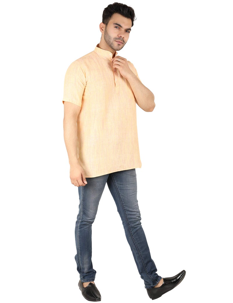 LATEST CHIKAN Men's Cotton Regular Casual Short Kurta Half Sleeves - SK-LJ-Y-40 - Image 5