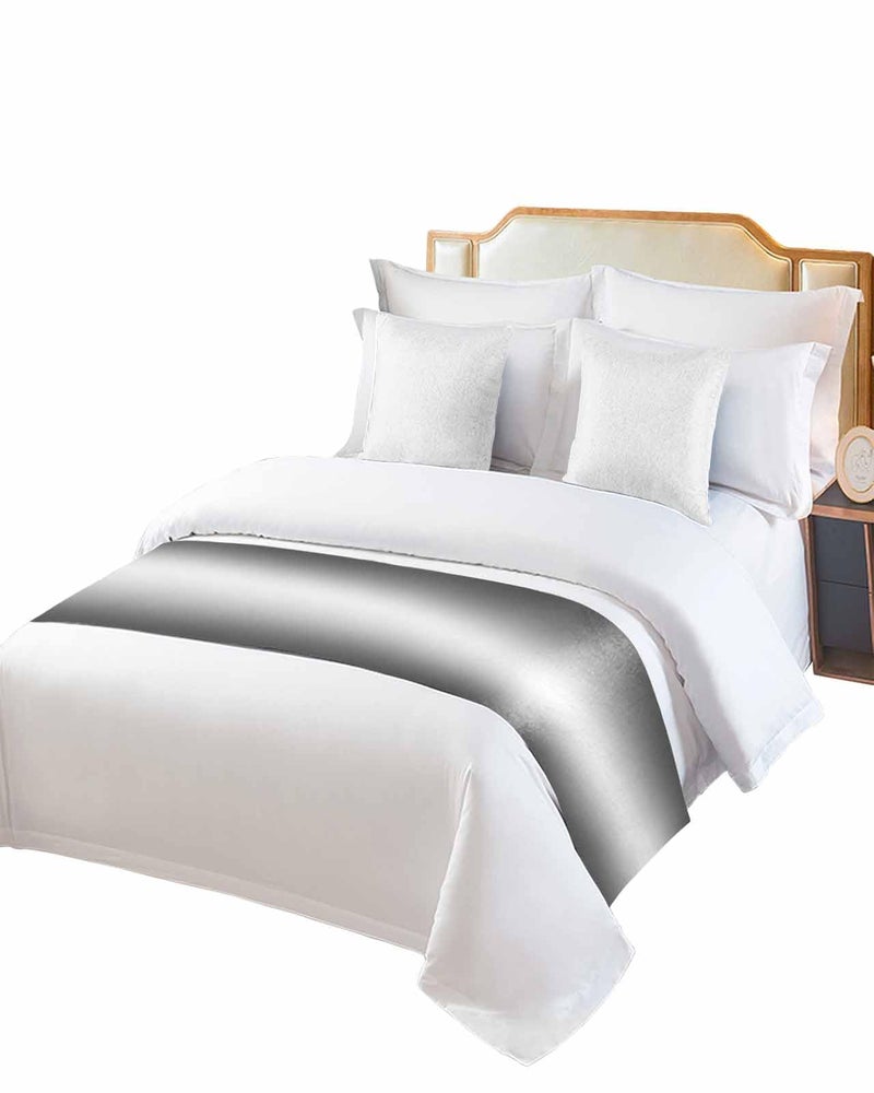 Grey Ombre Bed Runner 83x20 Inches for Queen Size Bed Decorative Throw - Image 3