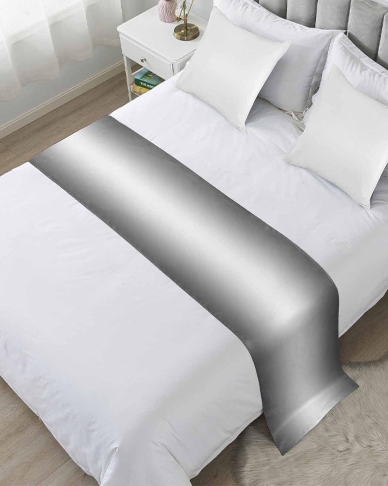 Grey Ombre Bed Runner 83x20 Inches for Queen Size Bed Decorative Throw - Image 2