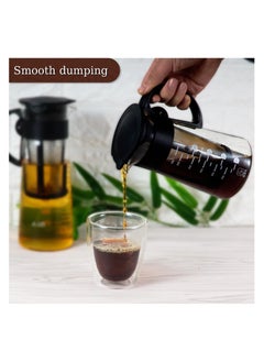 SYOSI Cold Brew Coffee Maker, Tea Infuser with Spout, Excellent Glass Cups with Removable Nylon Filter Screen, Drink & Beverage Dispenser Jar, Iced Coffee Maker & Tea Brewer Gifts for Women Man - 650ml  - Image 4