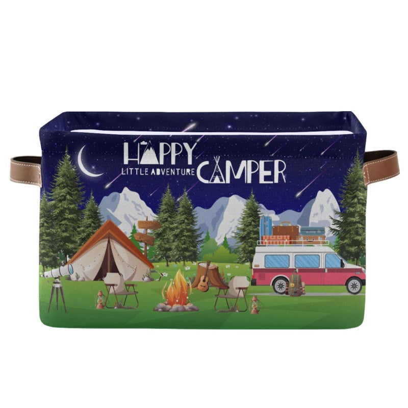 Bzocm Camping Rectangular Storage Basket Organizer Bin Shelf Food Picnic Moutain Fir Tree Baskets For Clothes Gifts For Home Office Dorm - Image 2