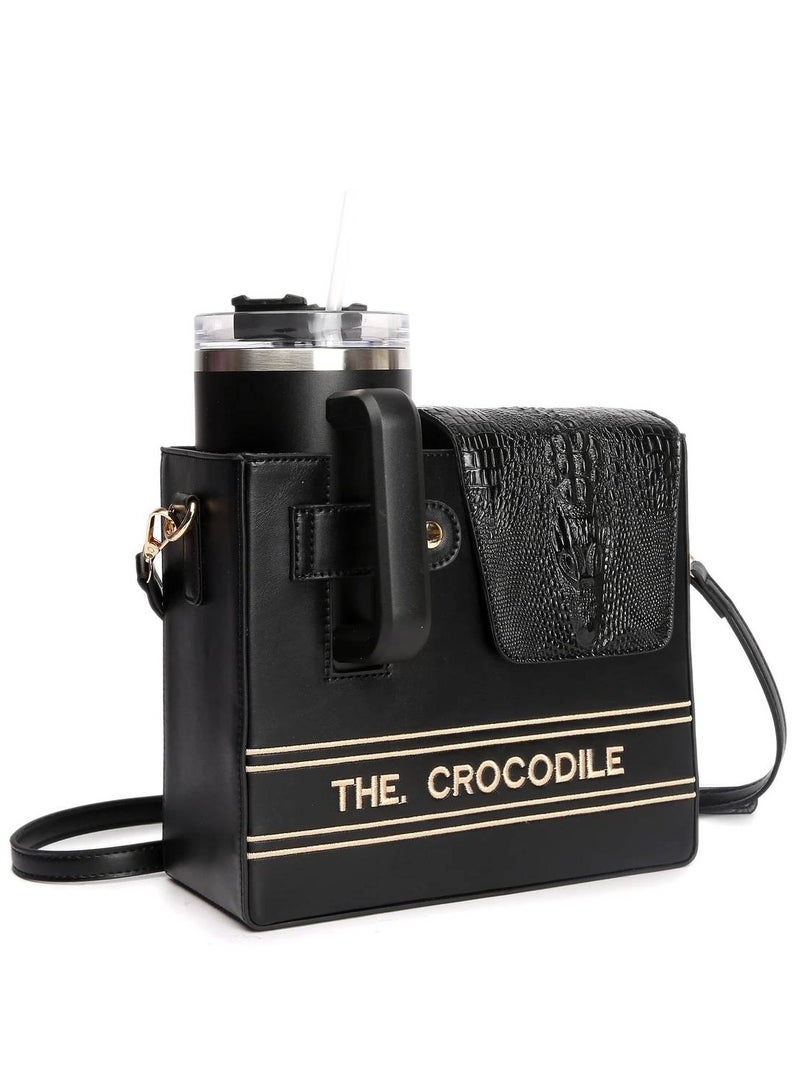 AROAQ Outdoor Portable Crossbody Water Cup Storage Bag, Crossbody Bag with Sports Water Bottle Holder for Stanley Cup Purse - Image 1