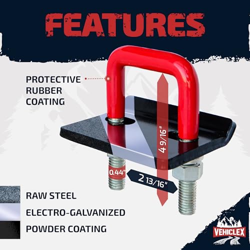 Vehiclex Anti-Rattle Hitch Tightener Clamp for 2.5" Receivers - Galvanized Heavy-Duty Stabilizer with 0.44" U-Bolt, Rust-Proof for Trailers & Trucks - Image 2