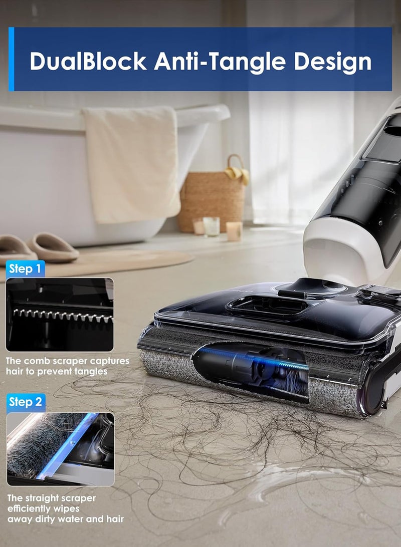 Tineco Floor One Switch S6 Stretch Wet Dry Vacuum Cleaner, Multi-Function,21K pascal suction 180° Lay-Flat, Anti-Tangle Design, Self-Cleaning, 65Min Runtime, Dual-Edge Cleaning, Whole-House Cleaning Floor Cleaner 0.8 L 180 W FW311500SA Black 0.8 L 180 W FW311500SA Black - Image 4