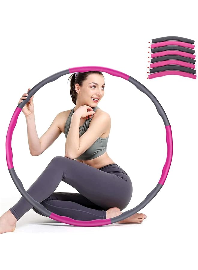 PROMASS Weighted Hula Hoop - 8 Section Detachable, Adjustable Hula Hoop For Adults, Soft Padded Exercise Hoola Hoop With Wavy Ridges For Weight Loss - Image 1