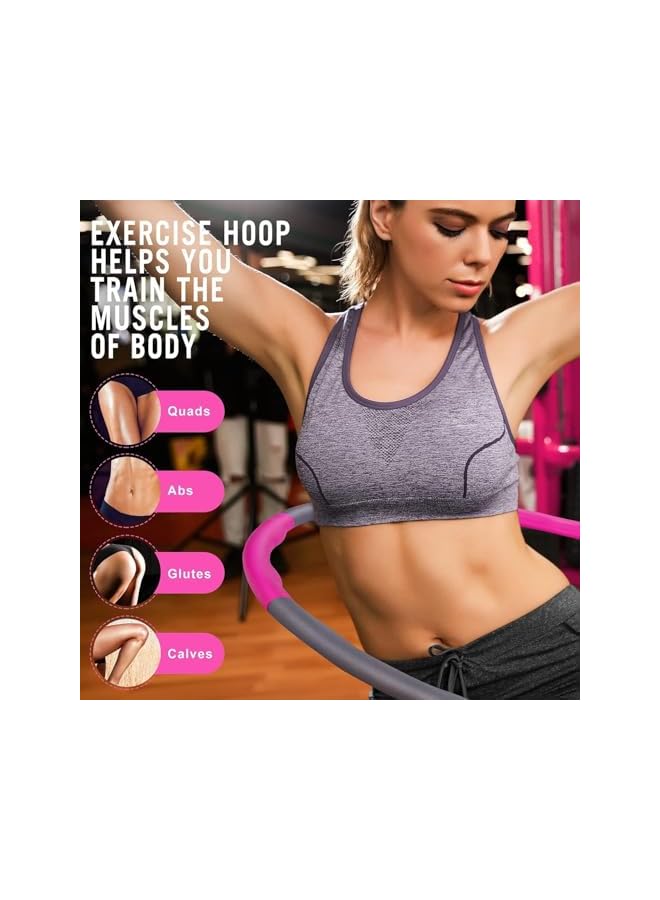 PROMASS Weighted Hula Hoop - 8 Section Detachable, Adjustable Hula Hoop For Adults, Soft Padded Exercise Hoola Hoop With Wavy Ridges For Weight Loss - Image 5
