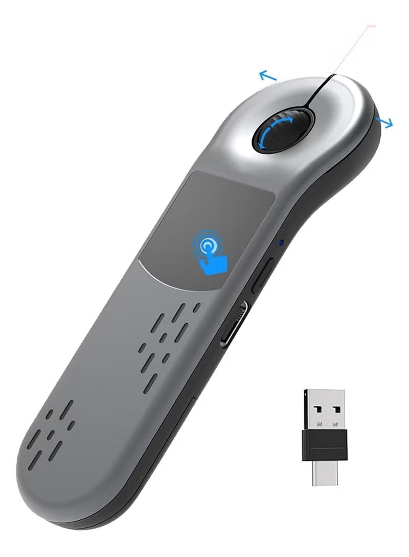 BlueFire Multifunctional Wireless Air Mouse Remote Control – Bluetooth & 2.4GHz Dual Mode, Presentation Clicker with Touchpad & Gesture Control, Compatible with Windows, Mac, iOS, Android, Tablets, Smartphones & Smart TVs – Silver Lightweight Rechargeable Air Mouse for PowerPoint, Keynote, Google Slides, TikTok, Kindle & Media – Ergonomic Anti-Slip Design with Voice Control, Volume Control & USB Receiver – Professional Wireless Presenter & Universal Remote - Image 1