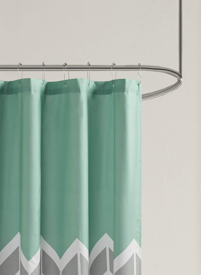 Intelligent Design Printed Cute Youth Bathroom Shower Curtain Mildew Resistant Quick Dry Modern Looking Bath-Curtain, 72x72, Nadia Teal (ID70-365) - Image 2