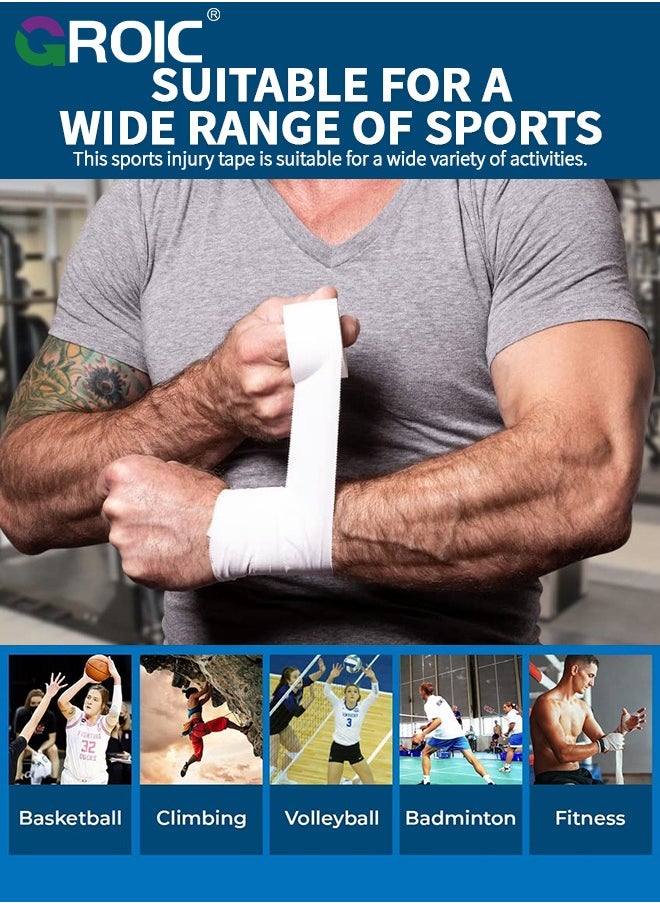 GROIC 2 Pack Athletic Pre Wrap Tape & Self Adhesive Bandage, Premium Athletic Tape Easy Tear Sports Foam Bandage, Sport Pre wrap Athletic Tape for Ankles Wrists Hands Elbows and Knees  - Image 4
