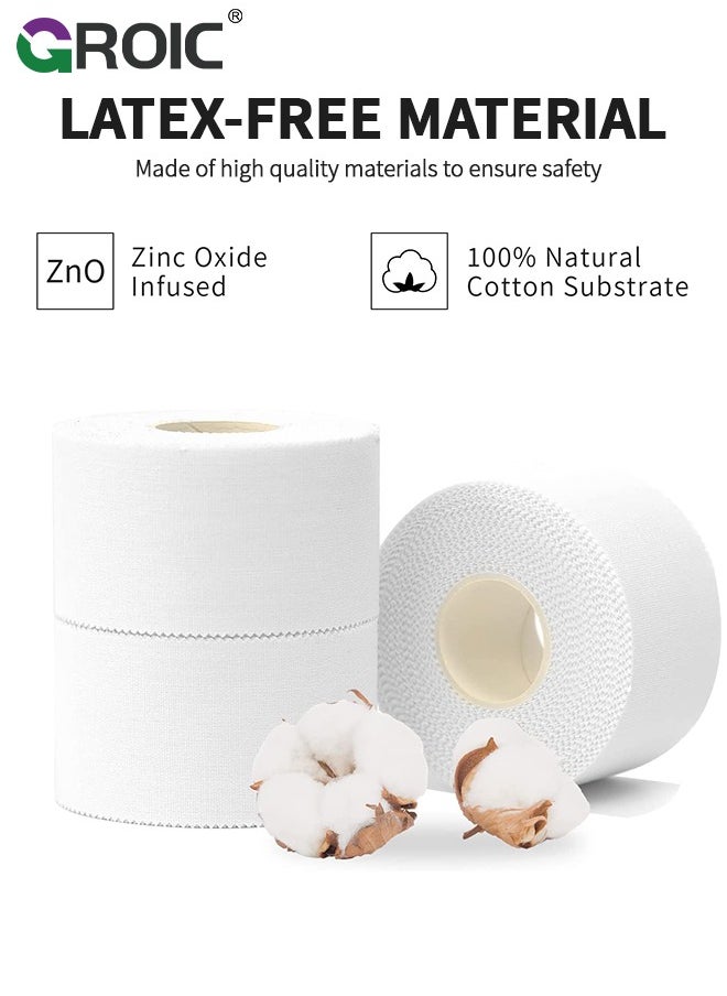 GROIC 2 Pack Athletic Pre Wrap Tape & Self Adhesive Bandage, Premium Athletic Tape Easy Tear Sports Foam Bandage, Sport Pre wrap Athletic Tape for Ankles Wrists Hands Elbows and Knees  - Image 3