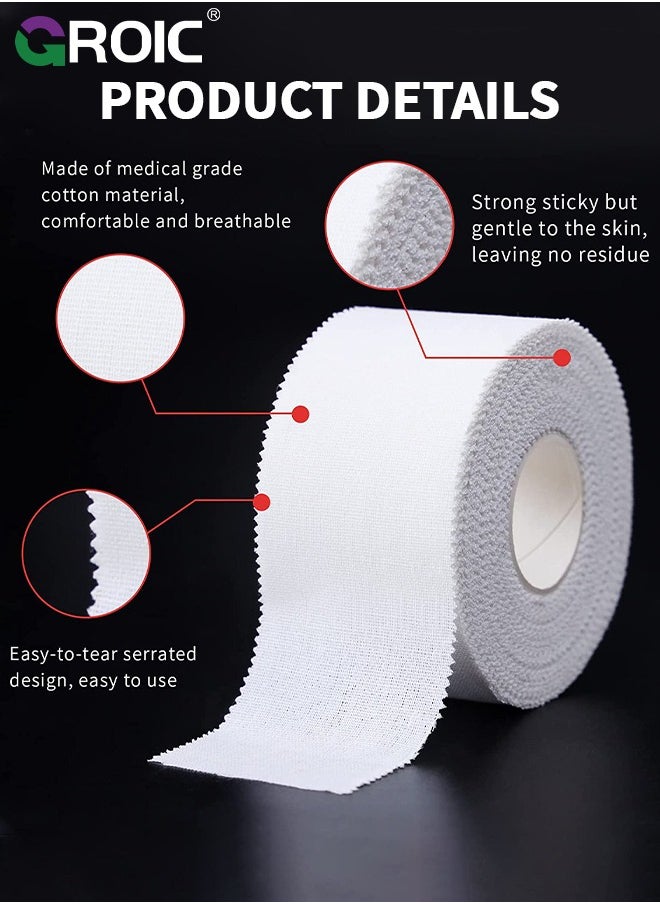 GROIC 2 Pack Athletic Pre Wrap Tape & Self Adhesive Bandage, Premium Athletic Tape Easy Tear Sports Foam Bandage, Sport Pre wrap Athletic Tape for Ankles Wrists Hands Elbows and Knees  - Image 2