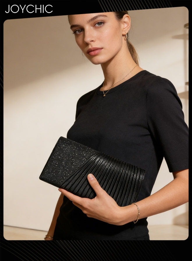 Joychic حقيبة كلاتش بلون موحد للنساء - Image 1