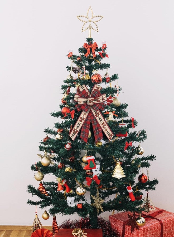 فيونكة عيد الميلاد الكبيرة من هابيفول، فيونكة إكليل عيد الميلاد بتصميم كسارة البندق، فيونكة مربعة باللونين الأحمر والبني لتزيين الباب الأمامي والجدار والسور، فيونكة لتزيين قمة شجرة عيد الميلاد لحفلات الشتاء المنزلية - Image 3