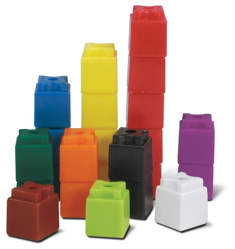 hand2mind Interlocking UniLink Math Linking Cubes Plastic Cubes Color Sorting Connecting Cubes Math Manipulatives Counting Cubes for Kids Math Math Cubes Counters for Kids Math Set of 500