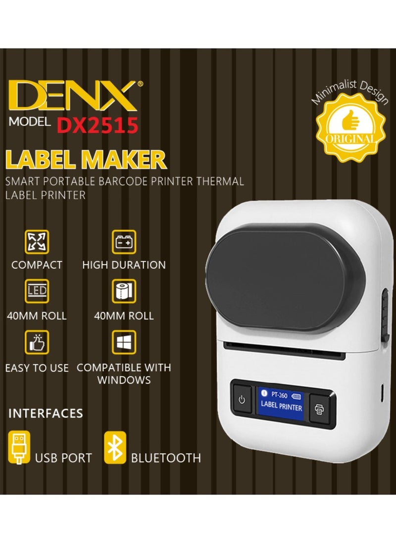 Denx - A portable wireless thermal printer for invoices, receipts and barcodes that works with Bluetooth, practical and easy to carry, 55 mm wide - Image 1