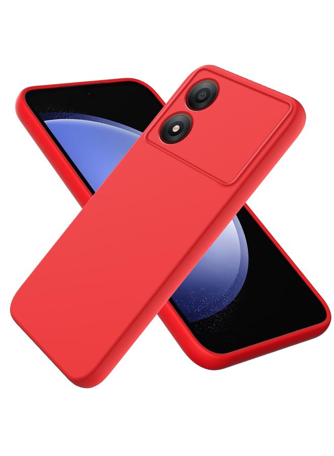 Zaboon For ZTE Blade A34 Pure Color Liquid Silicone Shockproof Phone Case(Red)