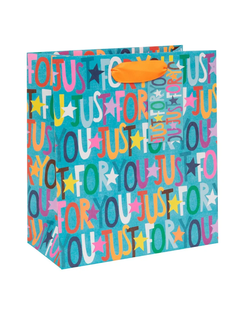 جليك Printed Blue Gift Bag - Medium