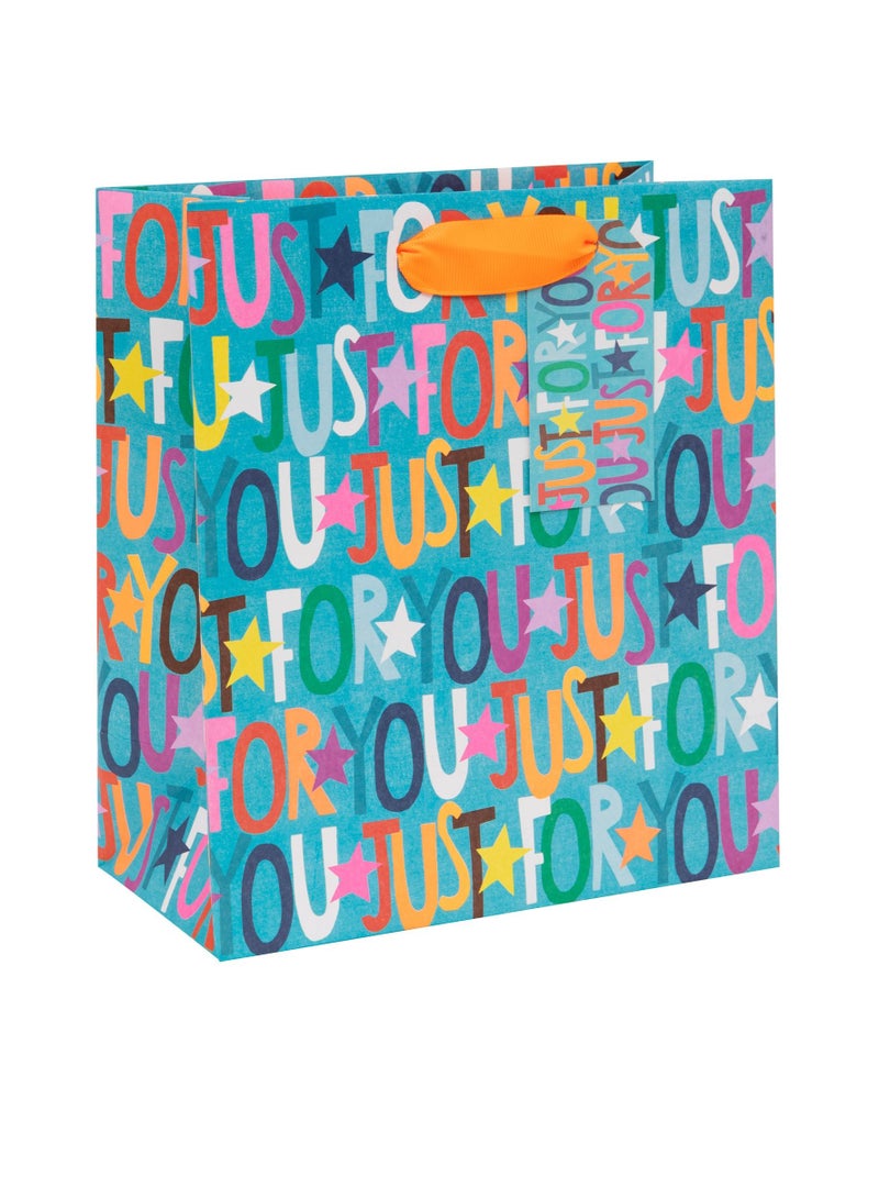Printed Blue Gift Bag - Medium