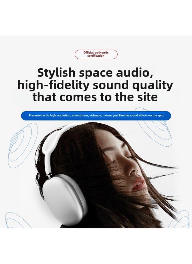 Generic - Head-mounted Bluetooth Headset Suitable For IPhone/apple Max Huaqiangbei 2024 Wireless Noise Reduction Game Wheat-Color:Official Standard Configuration - Black | Peak Version [original 1:1 Appearance ★ Dolby Space Audio ★ - Image 1