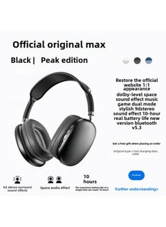 Head-mounted Bluetooth Headset Suitable For IPhone/apple Max Huaqiangbei 2024 Wireless Noise Reduction Game Wheat-Color:Official Standard Configuration - Black | Peak Version [original 1:1 Appearance ★ Dolby Space Audio ★