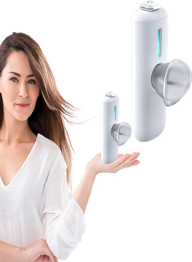 ILIORGOGO بخاخ رذاذ نانو 2 في 1 للوجه والعينين، قابل لإعادة الشحن عبر منفذ USB، بخاخ رذاذ بارد لتركيب الرموش، وتثبيت المكياج، وترطيب البشرة - محمول باليد مع خزان ماء مرئي - أبيض - Image 1