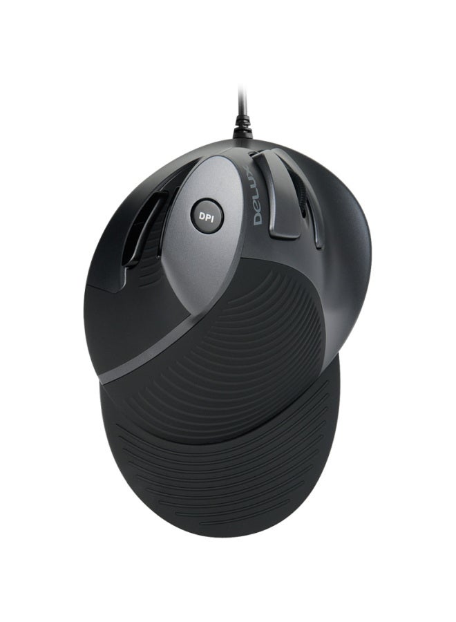 Delux M618 Ergonomic Vertical Mouse, Wired Mouse, Silent Office Mouse For Computer And Laptop, Portable With Detachable Palm Rest - Image 4