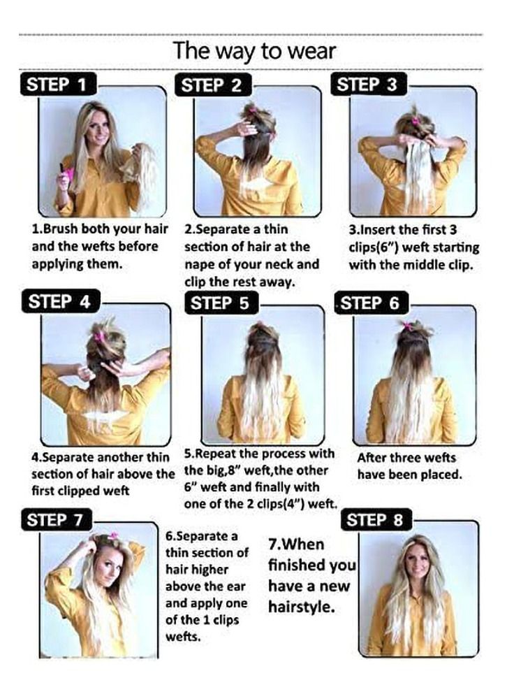 إستيل 7 قطع 16 مشابك 24 بوصة سميكة مجعد مستقيم كامل الرأس كليب في لحمة مزدوجة الشعر البني الفاتح - Image 3