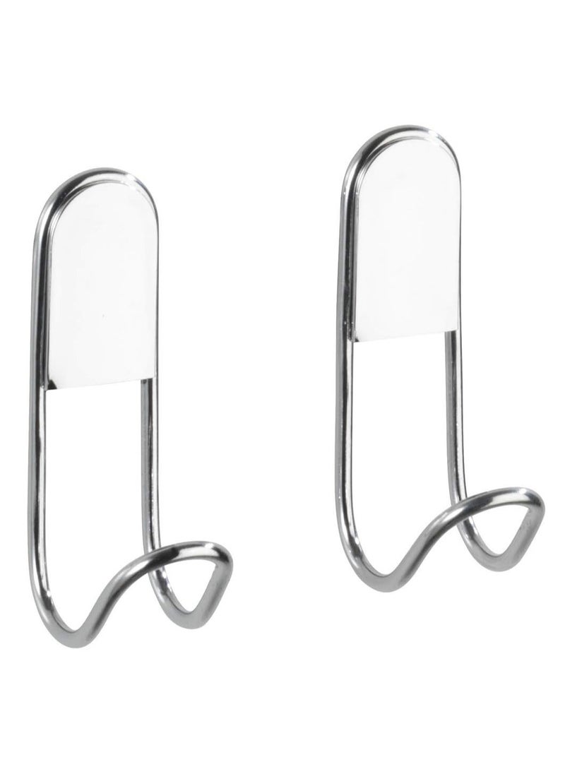 WENKO Wall Hook Classic-Set of 2, Steel, Silver Shiny, Chrome - pzsku/Z4E7078E612A210157EFDZ/45/_/1703072755/20e7c6f4-8018-49e1-8cb6-6f1e83880b0e