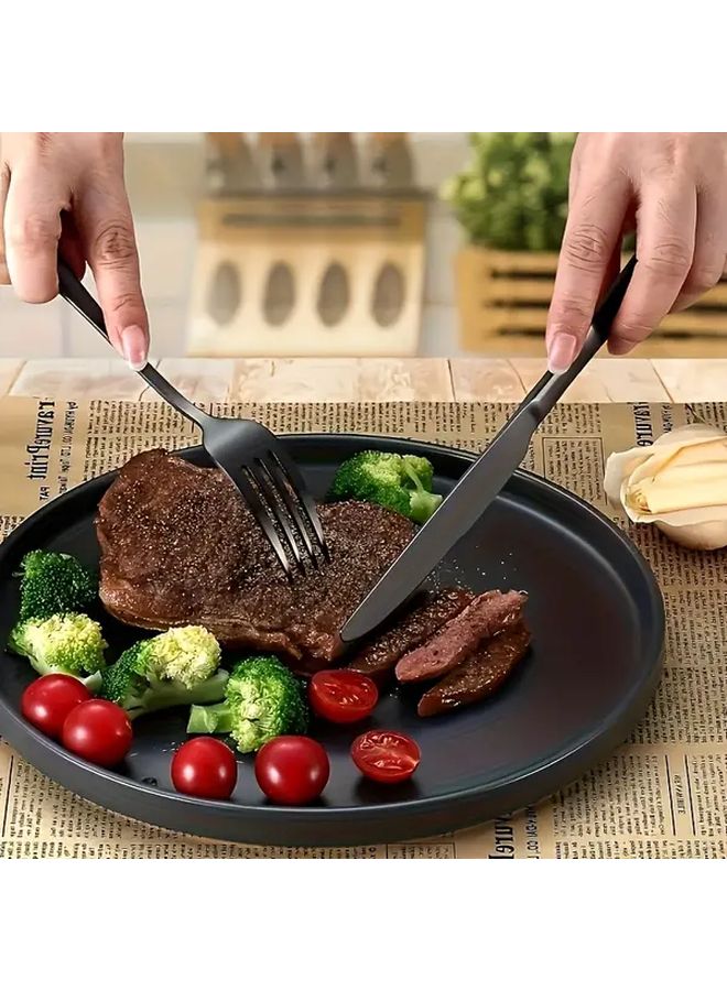مجموعة أدوات مائدة فضية 9 قطع، أدوات تخييم متينة وقابلة للحمل مع حقيبة حمل - Image 4