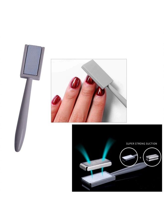 MWOOT 12Pcs Magnet Plate Wand Board Nail Magnet Tool, Mwoot Nail Magnet Pens And Double-headed Strong Cat Eyes Magnet Stick Dotting pens For 3D Gel Polish Nail Art - Image 5
