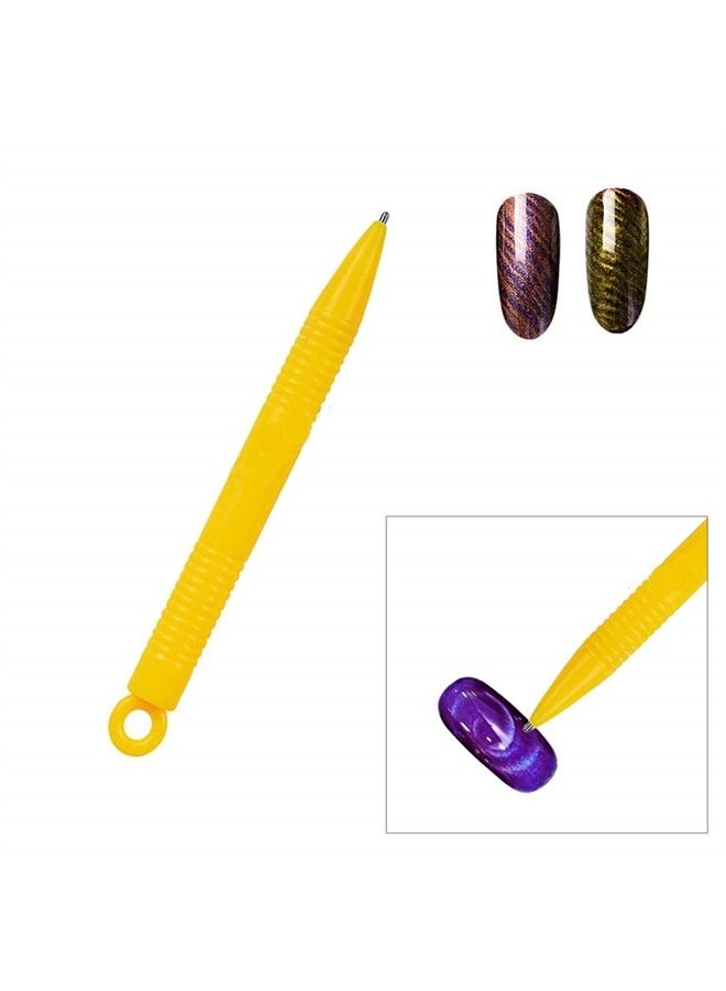 MWOOT 12Pcs Magnet Plate Wand Board Nail Magnet Tool, Mwoot Nail Magnet Pens And Double-headed Strong Cat Eyes Magnet Stick Dotting pens For 3D Gel Polish Nail Art - Image 3