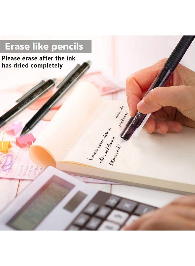 Lineon Erasable Gel Pens, 15 Pack Black Retractable Erasable Pens Clicker, Fine Point, Make Mistakes Disappear, Black Inks For Writing Planner And Crossword Puzzles… - Image 4