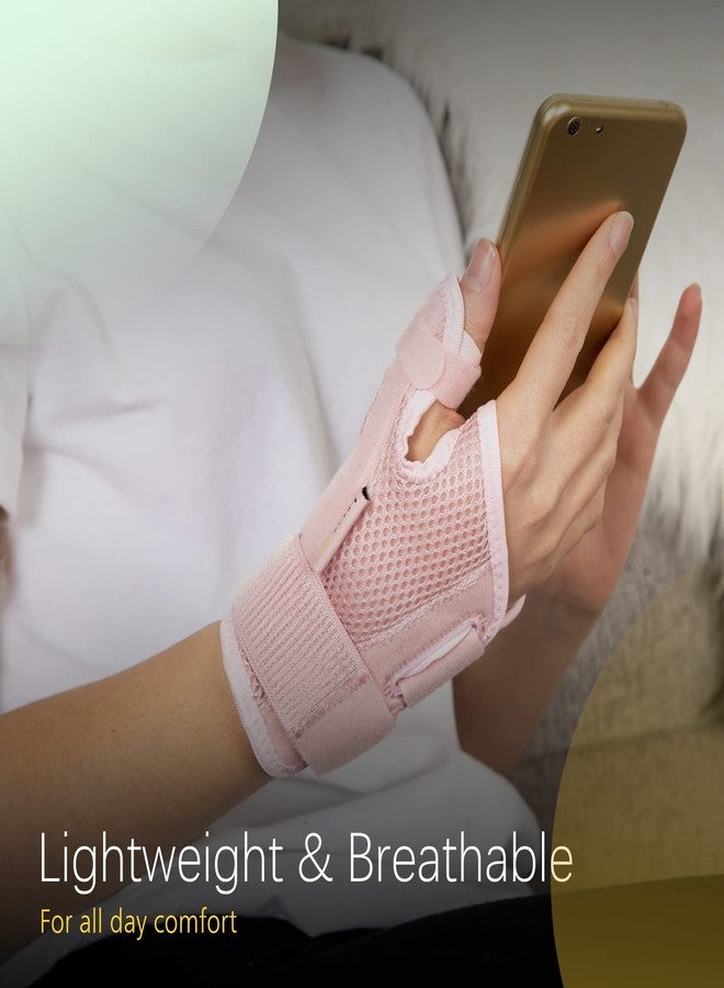 BraceUP Thumb Splint Brace Right Left Hand Women and Men, Spica Splint, CMC Thumb Brace with Thumb Support, for Arthritis, Tendonitis, Carpal Tunnel Pain Relief and Thumb Sprain (Pink) - Image 3