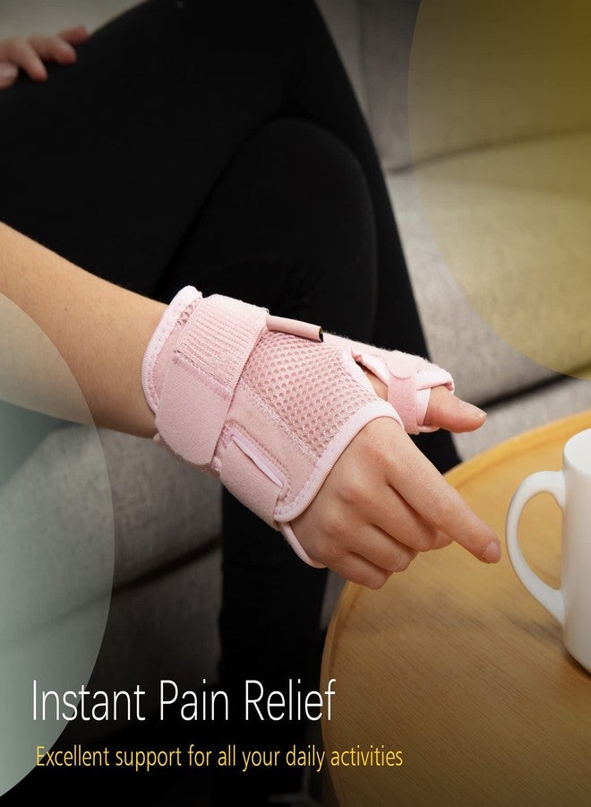BraceUP Thumb Splint Brace Right Left Hand Women and Men, Spica Splint, CMC Thumb Brace with Thumb Support, for Arthritis, Tendonitis, Carpal Tunnel Pain Relief and Thumb Sprain (Pink) - Image 2
