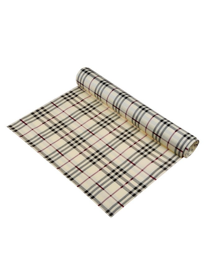 Kuber Industries Shelf Liner | Kitchen Cabinet Shelf Protector | Kitchen Liners for Cabinets and Drawers | Drawer Liner Mat | Check-Design Shelf Liner Cabinet Mat | 5 MTR | Cream - Image 1