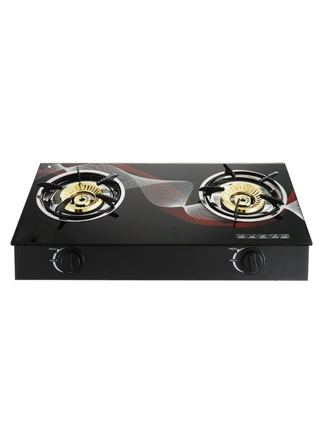 ATM Premium Double Burner Gas Stove with Sleek Tempered Glass Top - Image 1