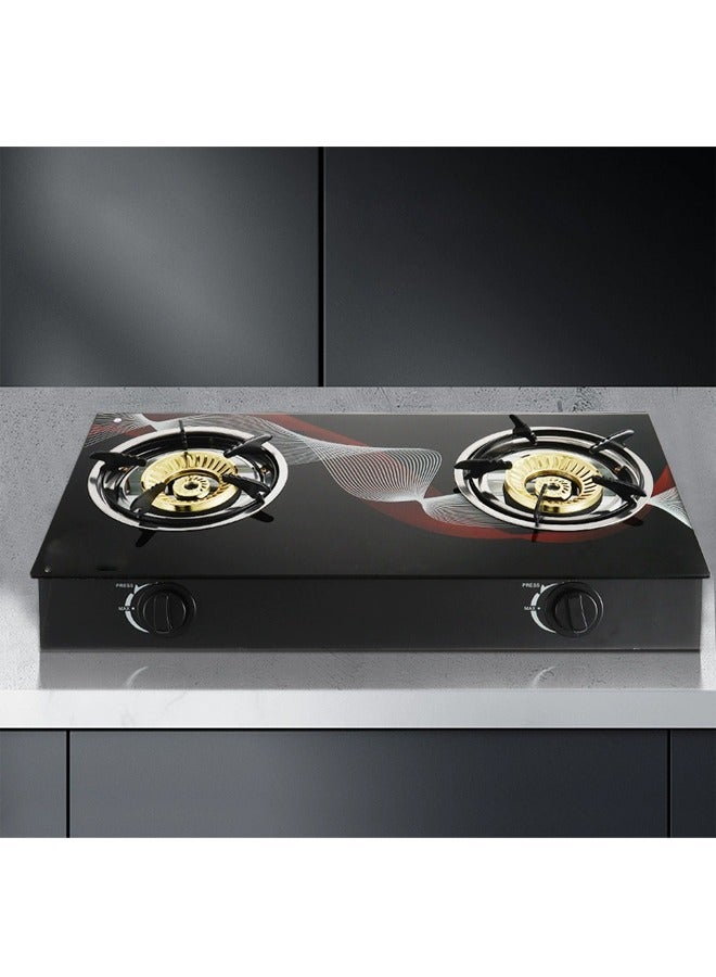 ATM Premium Double Burner Gas Stove with Sleek Tempered Glass Top - Image 2
