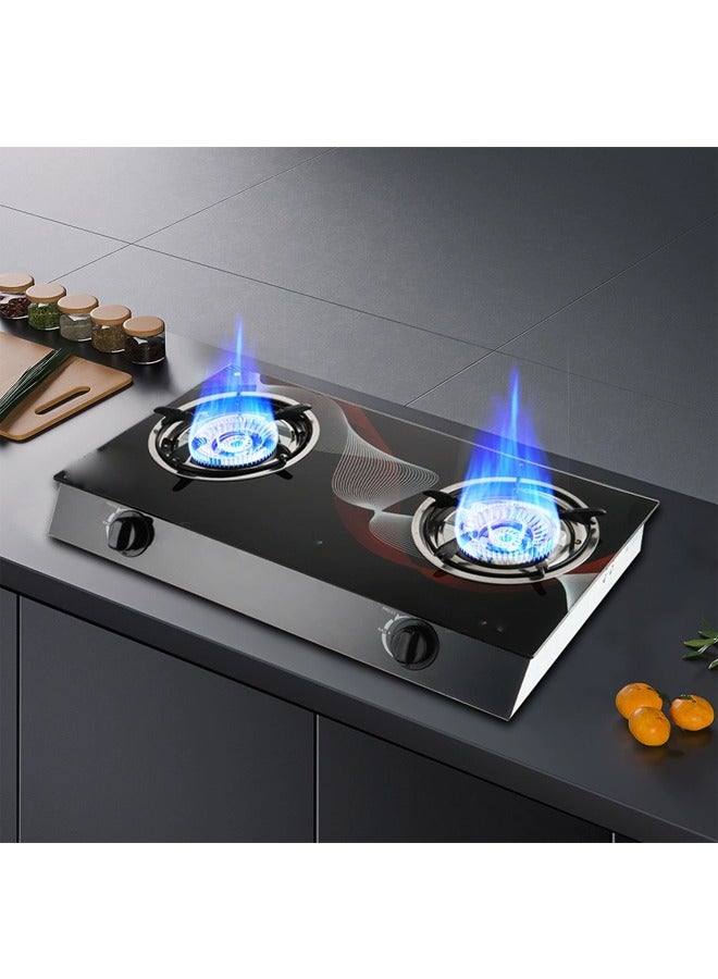 ATM Premium Double Burner Gas Stove with Sleek Tempered Glass Top - Image 3